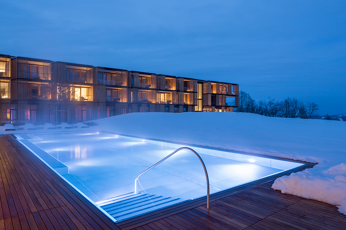 Lanserhof Health und Beauty Center, Tegernsee - LiquidEnergy-Raum - Lichtkreise, Bubbles, Minispots, Lichtpunkte an den Wänden - TROPP LIGHTING DESIGN